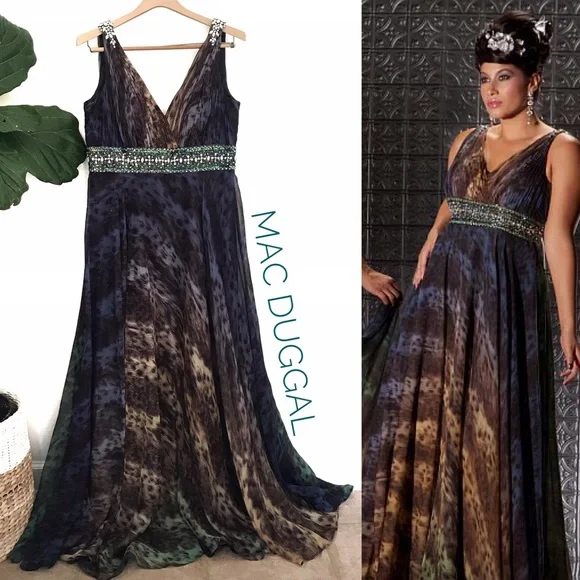 Fabulous Mac Dugal Animal Print Prom Dress! NWOT! - Picture 1 of 12